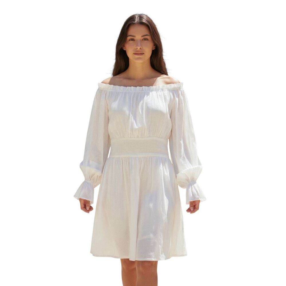 AREA Stars taffeta peasant off the shoulder mini dress NWT